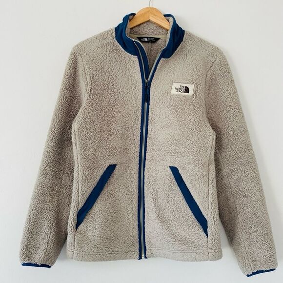 The North Face Teddy Gray and Blue Freece Jacket sz S/P - Picture 1 of 10